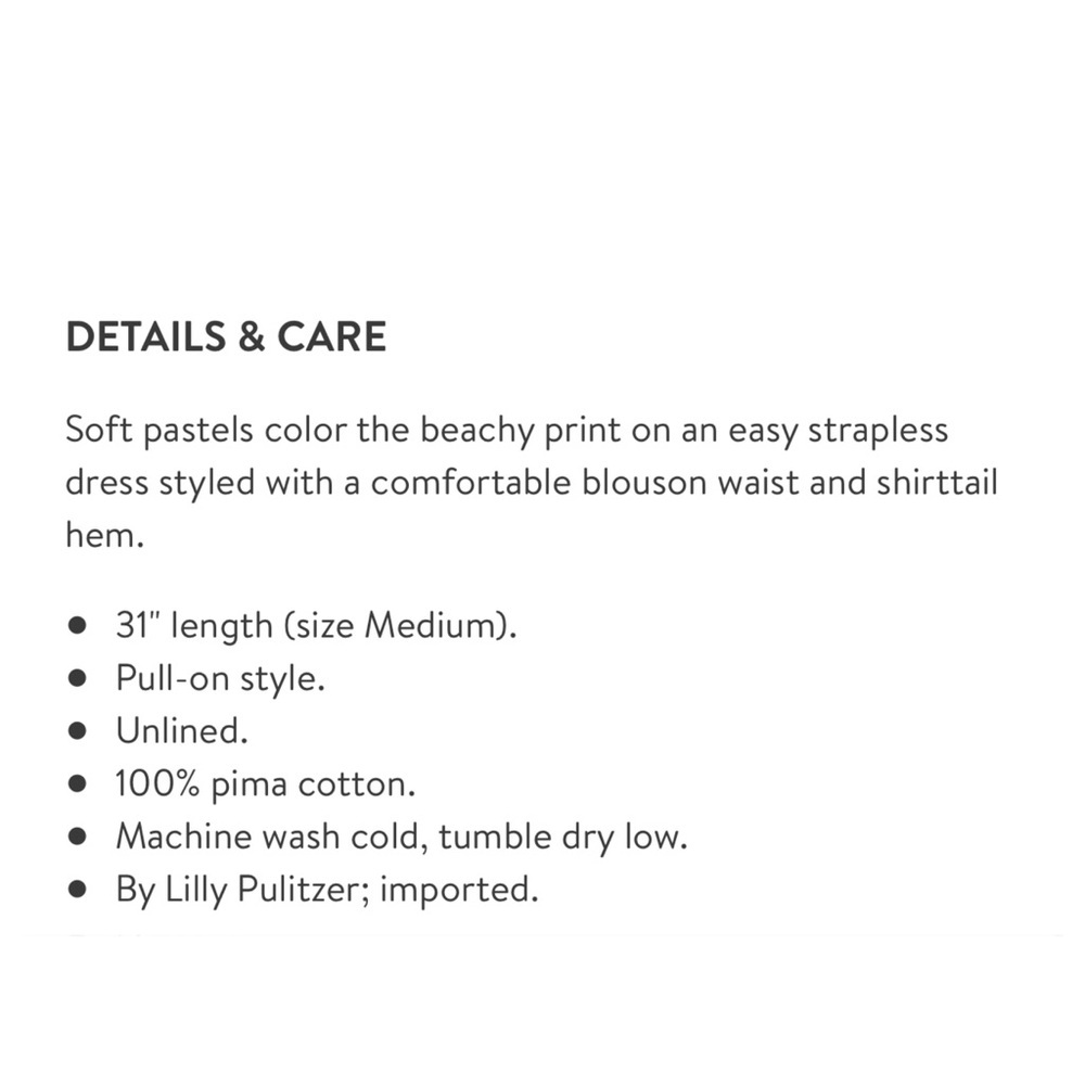 💖HP💖 Lilly Pulitzer Dress Windsor Print Strapless Size XS - Picture 5 of 5